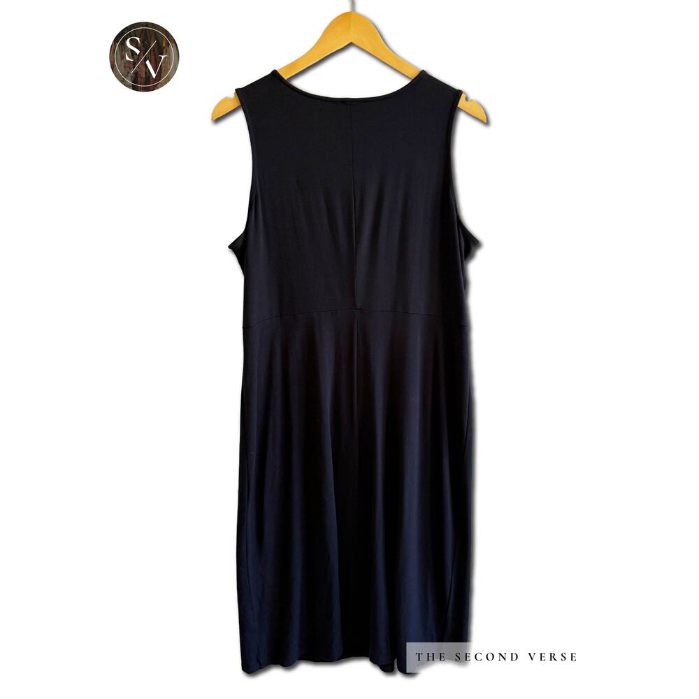 J. Jill Wherever Collection Sleeveless Navy Blue Dress Size Medium - Picture 3 of 6